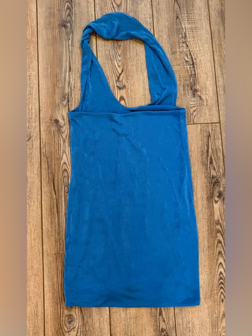With Jean Lena Halter Mini Dress Blue Size M - Picture 3 of 6